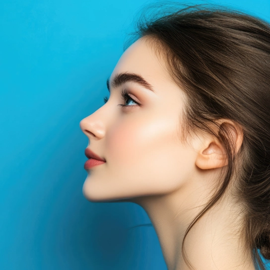 Corrected dorsal line and contoured nose profile