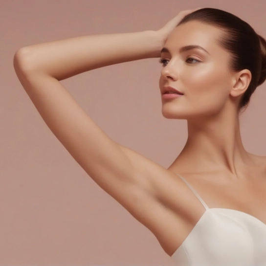 Taut upper arm silhouette with eliminated flaccidity