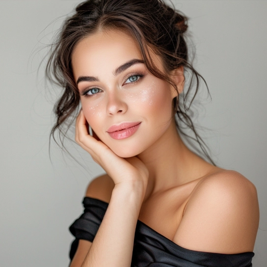 Facial silhouette with a bright, even-toned and rejuvenated skin appearance