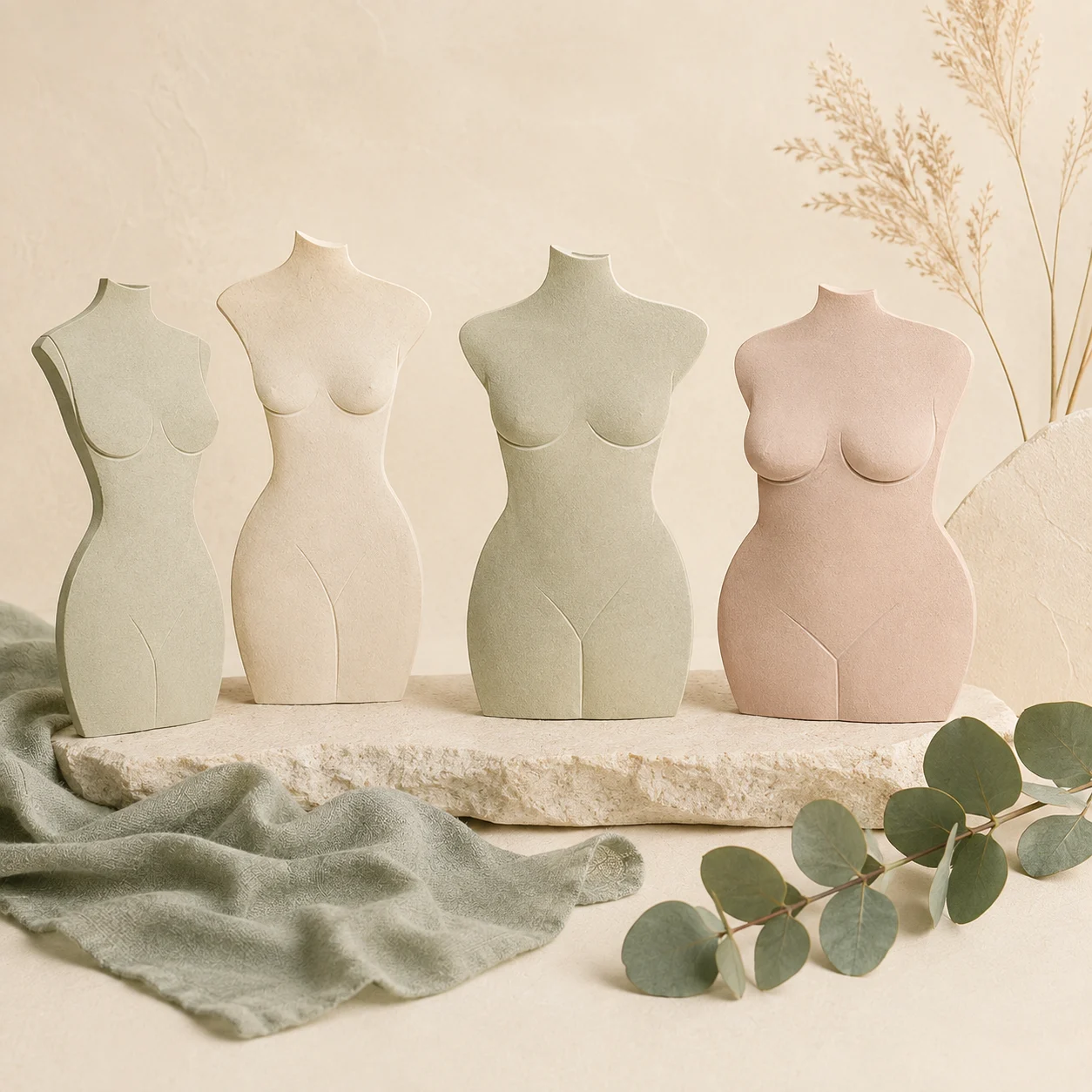 Silhouettes of women representing different body types