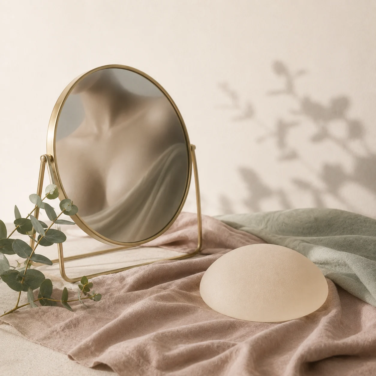 A personal assessment in the mirror before deciding on breast augmentation