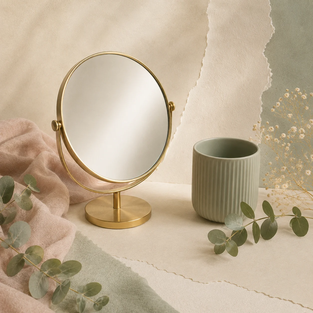 A mirror symbolising the assessment of results following breast augmentation