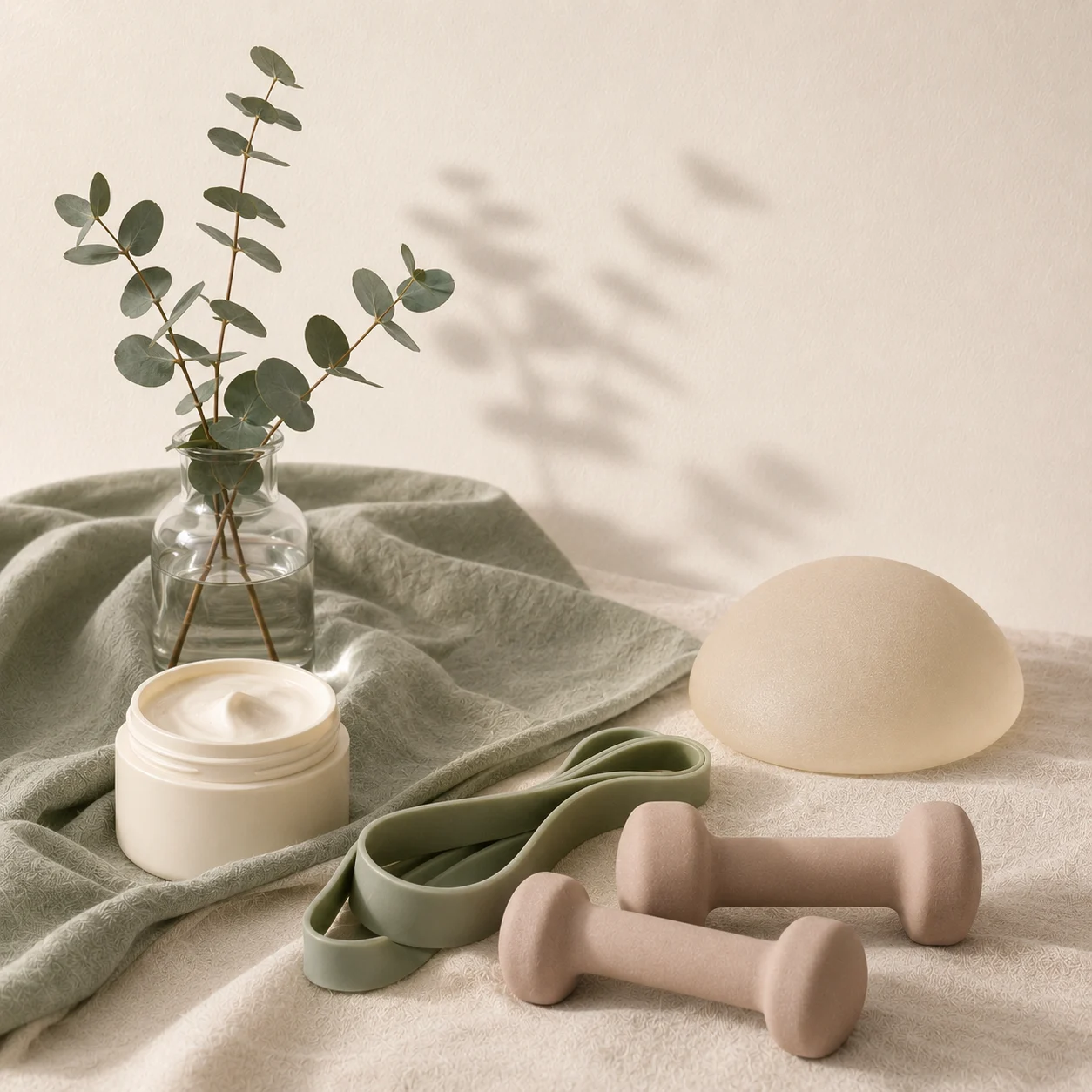 Recovery, aftercare and light exercise following breast augmentation