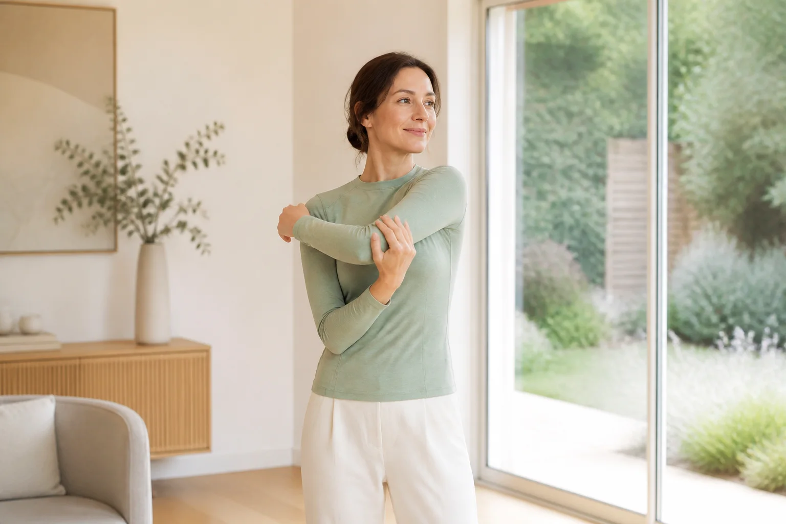 Comfortable movement during recovery after breast lift surgery